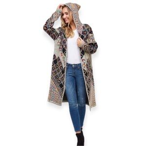 Women's NORTHERN ANGEL Aztec Hooded Patterned Cardigan Small